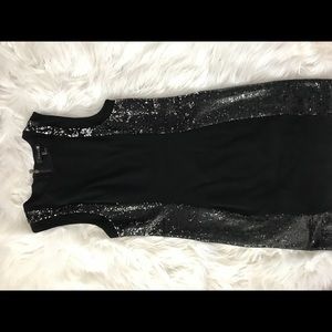 black sequin body con dress
